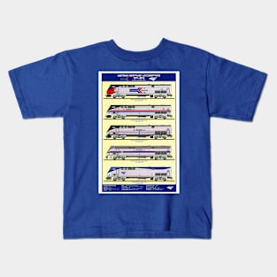 Amtrak Heritage Locomotives Kids T-Shirt